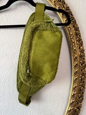 Olive Green Sherpa Fanny Pack